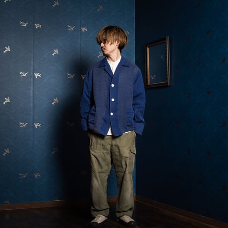 60s Euro Vintage Blue Knit Work Jacket