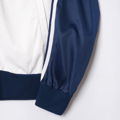 70s Vintage adidas Collarless Track Jacket White × Navy