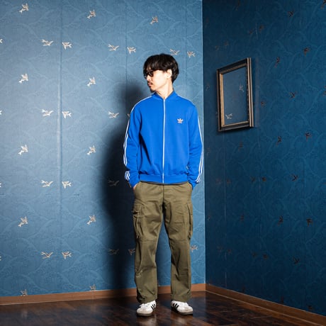 70s Vintage adidas Ventex Collarless Track Jacket Blue (Made in France)