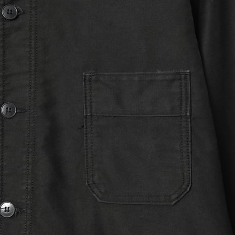 50-60s France Vintage Adolphe Lafont Black Moleskin Work Jacket
