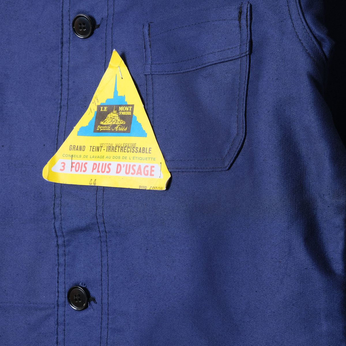 40-50s Le Mont St Michel Blue Moleskin Jacket S