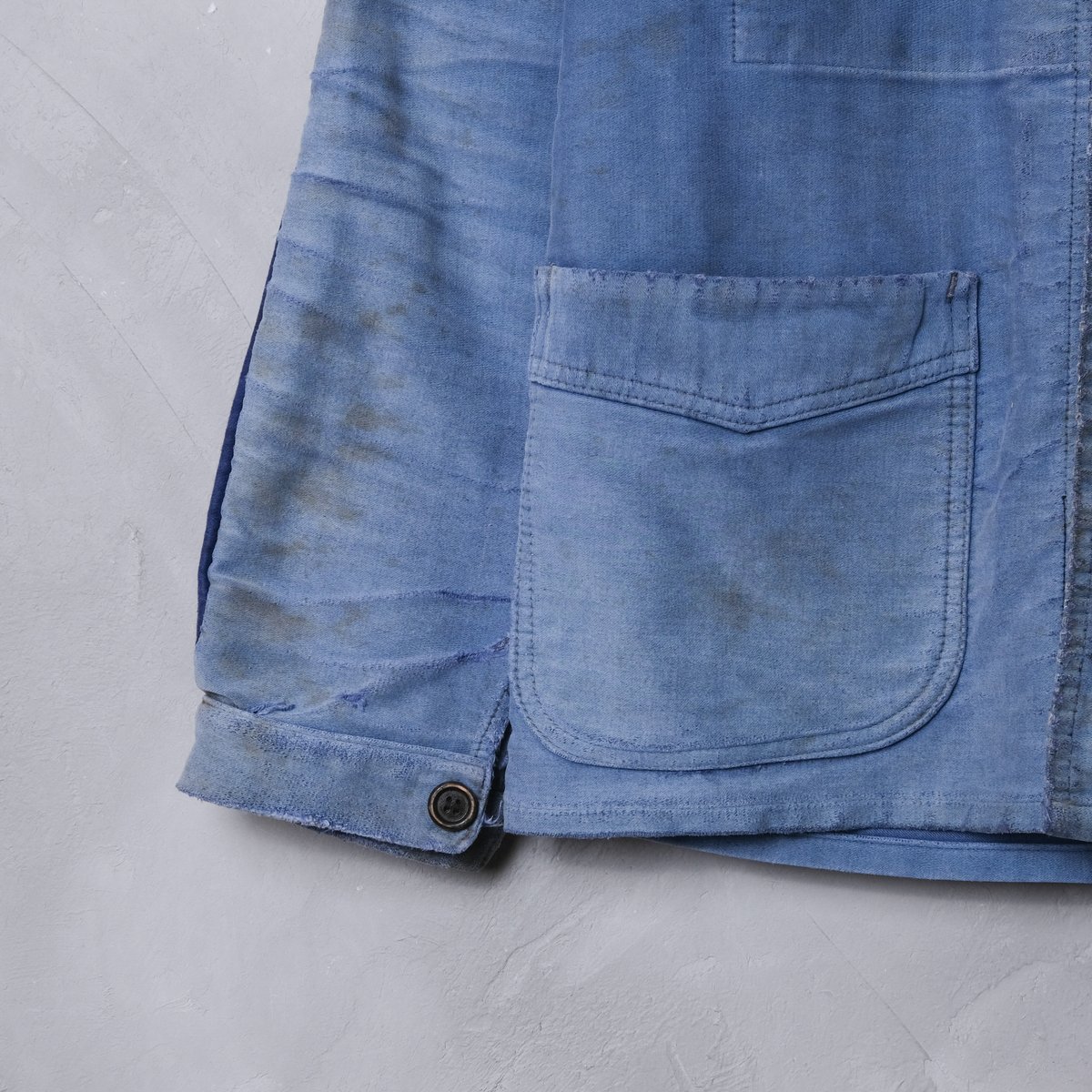 40-50s Le Mont St Michel Moleskin Jacket Patchw