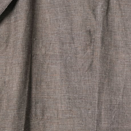 50-60s France Vintage Canvas Black Chambray Tailored Jacket 52