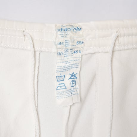 70-80s Vintage adidas Ventex Track Trousers White × Light Blue (Made in France)