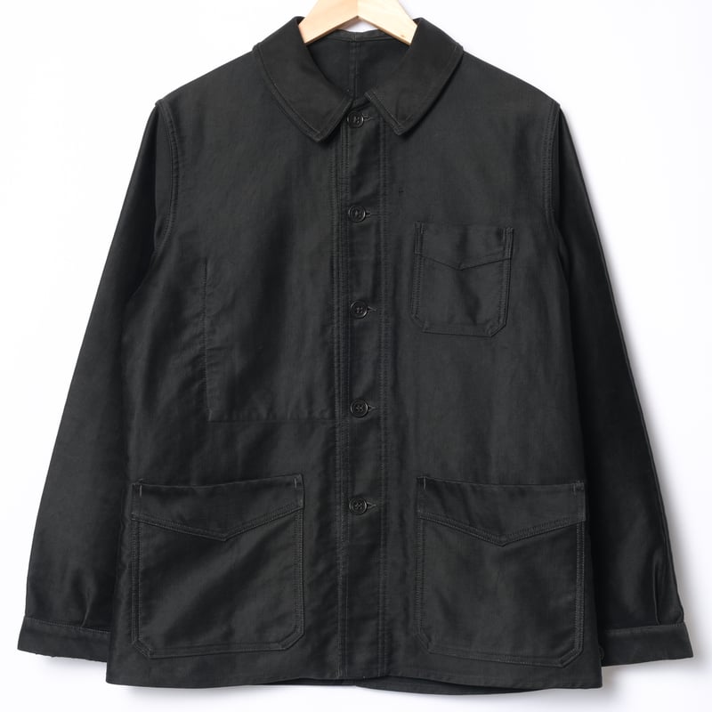 40s LE MONT ST MICHELブラックモールスキンワークジャケット