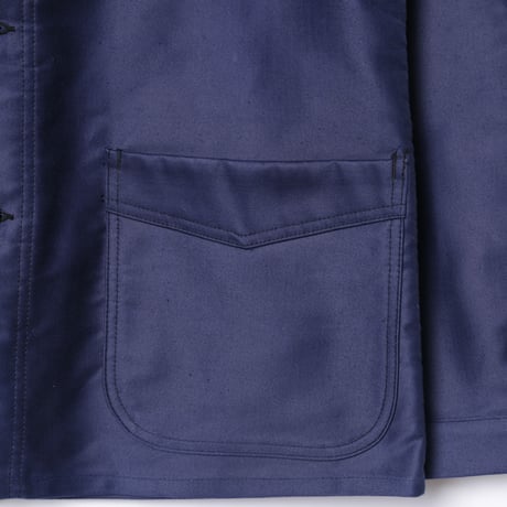 40s France Vintage Le Mont Saint Michel Blue Moleskin Work Jacket Dead Stock Vpocket