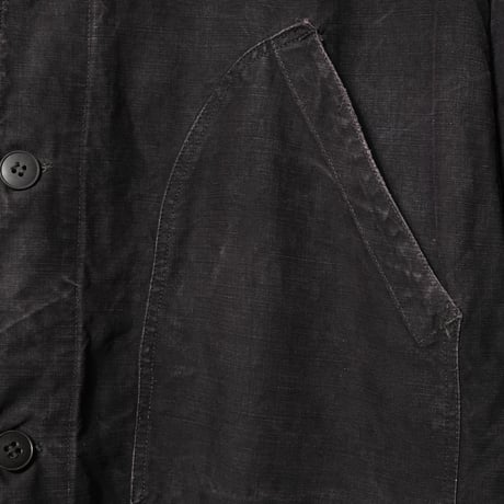 40-50s France Vintage  VETRA Black Linen  Maquignon Coat