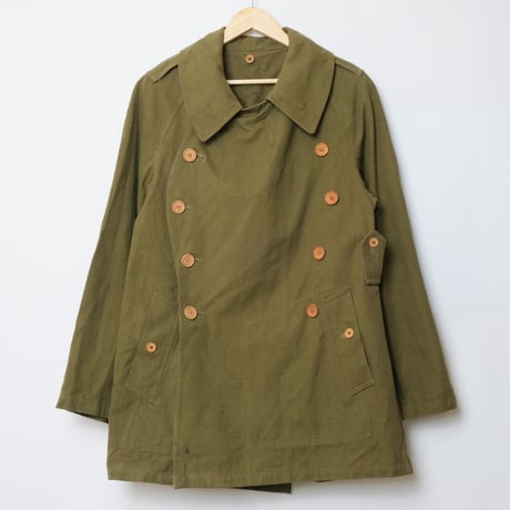 French Army M38 Motorcycle Coat 2nd  Wood Button Size 3 Dead Stock
