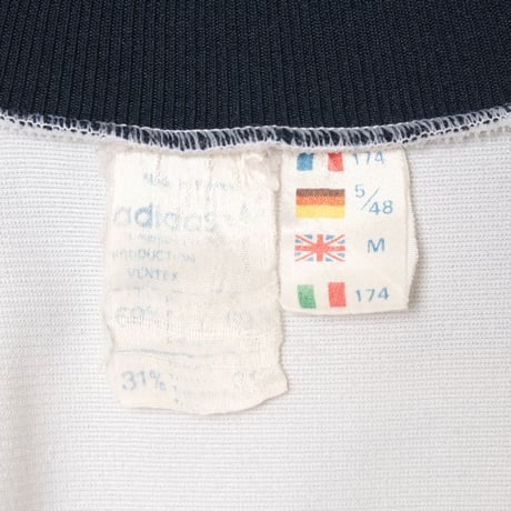 70-80s Vintage adidas Ventex Track Jacket Model First White × Navy (Made in France)