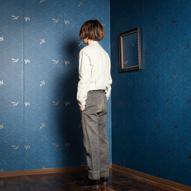 50-60s France Vintage Cotton Piqué Trousers | U