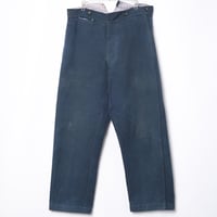 -30s France Vintage Fireman Indigo Linen HBT Trousers