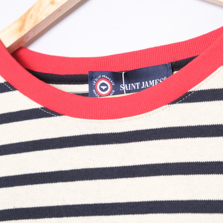 SAINT JAMES × Le Slip Français Half Sleeve Shirt ECRU×MARINE