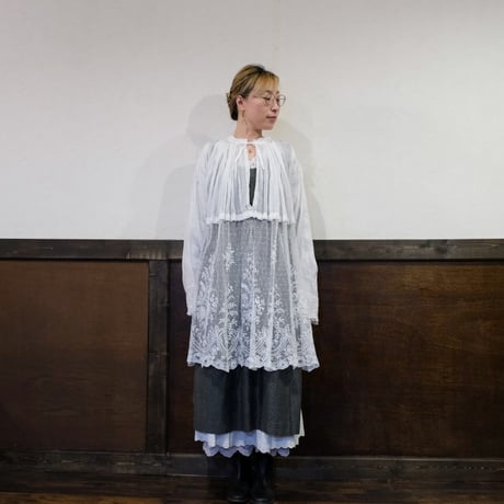 ~1940s  French Vintage Linen Church Smock