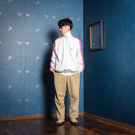 80s Vintage adidas Track Jacket White × Pink (Made in France)