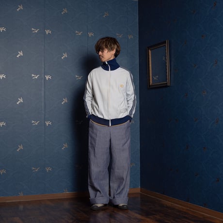 60s Vintage adidas Ventex Track Jacket Early World Mark  Ivory × Blue (Made in France)