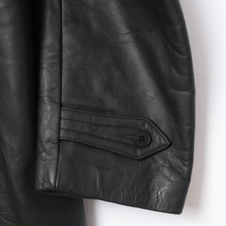 50s France Vintage L'IDEAL Leather Jacket Herringbone Wool Collar (Corbusier Jacket)
