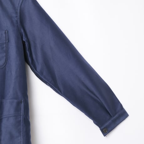 40s France Vintage Adolphe Lafont Blue Moleskin Work Jacket Dead Stock