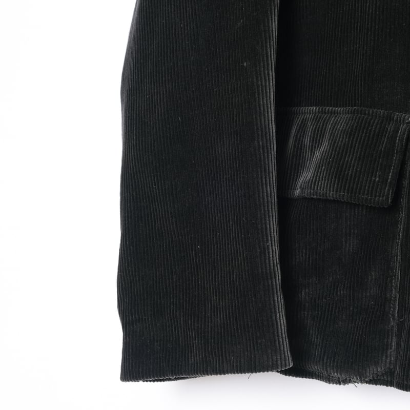 90sヴィンテージ 太畝コーデュロイ チェスターコート 黒 L 日本製ジャケット DRESSTERIOR チェスターコート コート 「Monomax12月号掲載