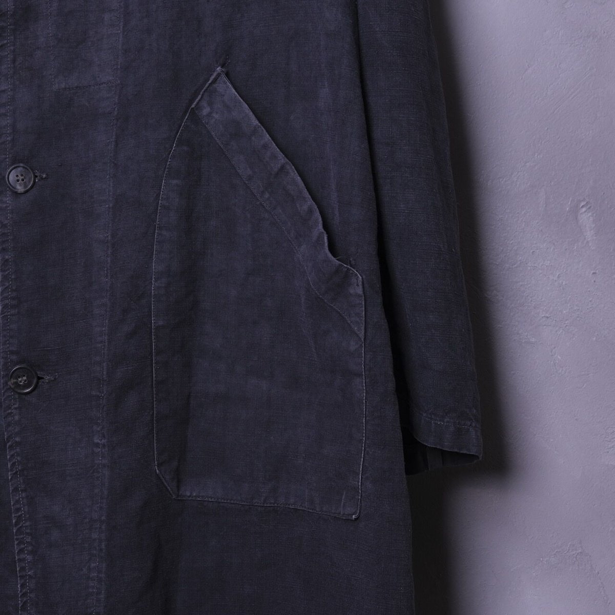 40-50s France Vintage Au MOLINEL Black Linen