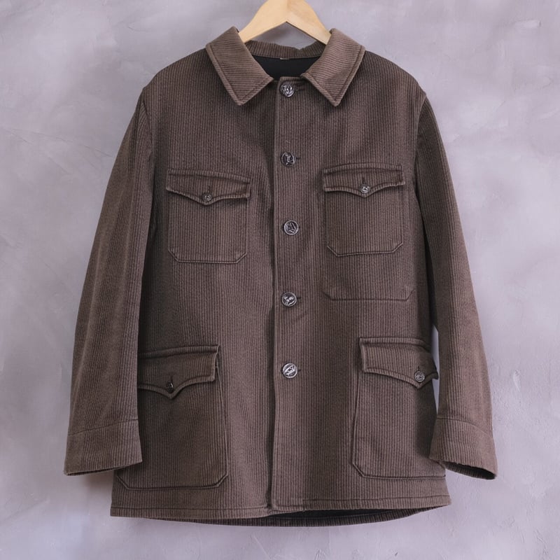 ジャケット・アウター 50s FRENCH VINTAGE PIQUE HUNTING JACKET 50's] French Vintage Gray Cotton Pique Hunting Jacket