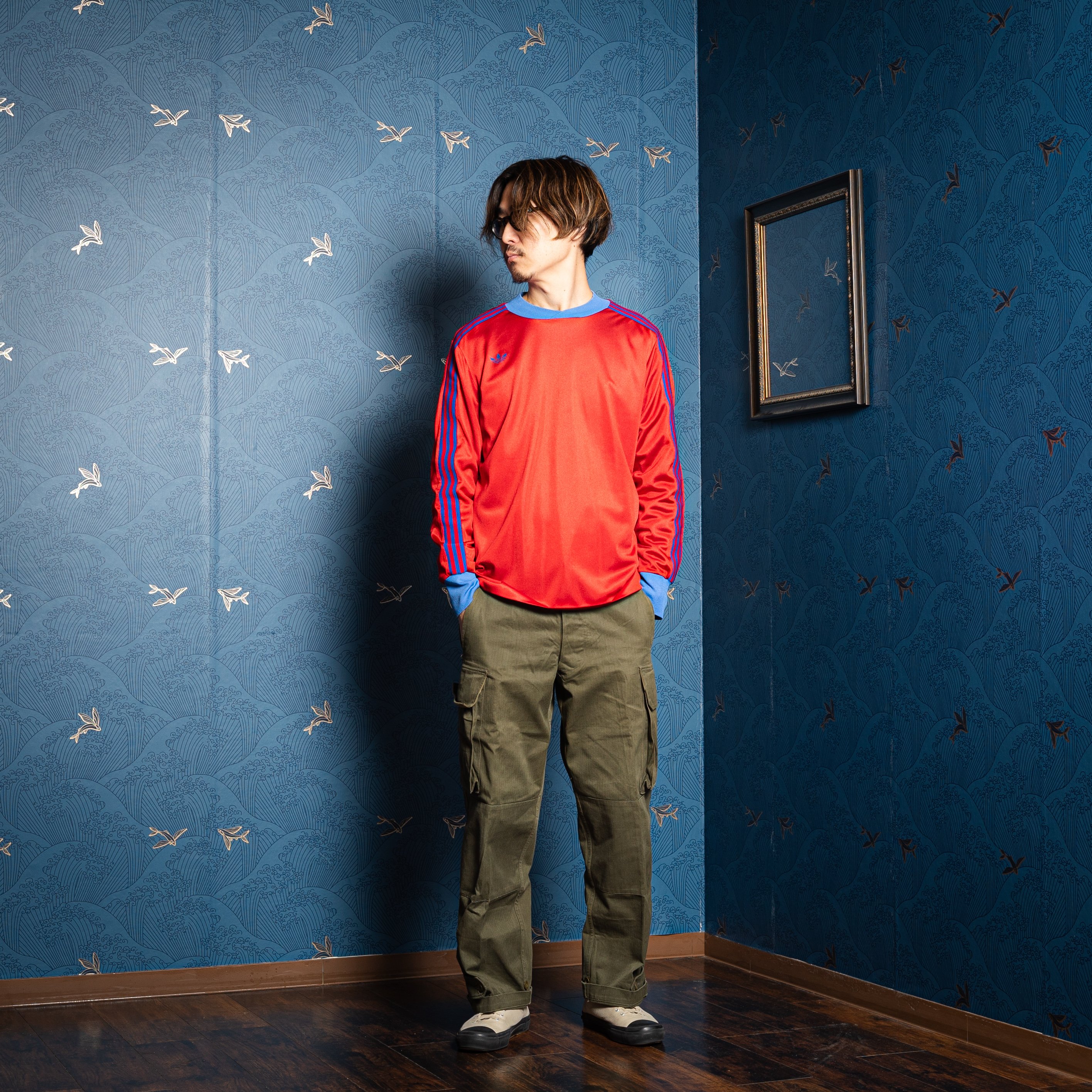 70s Vintage adidas Ventex Game Shirt Red × Blue