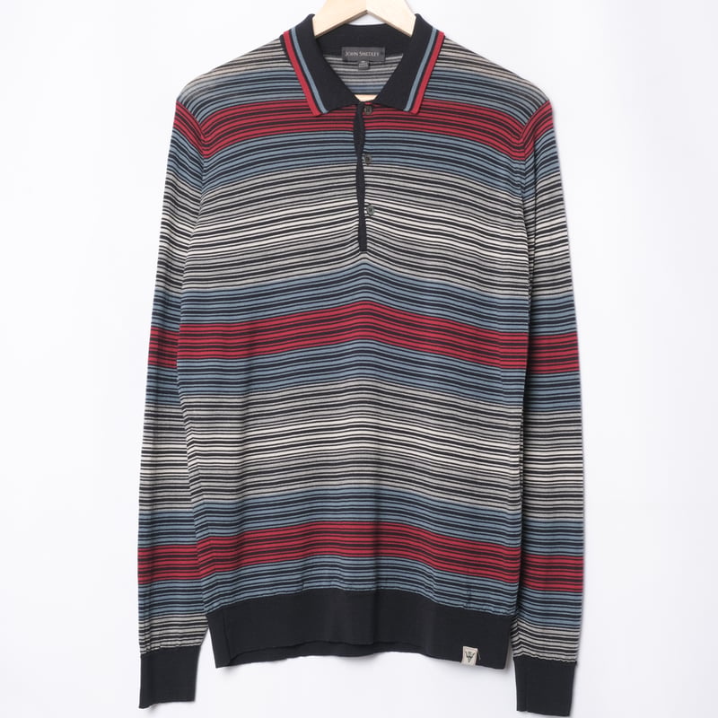 00s- JOHN SMEDLEY Merino Wool Knit Polo Shirt N