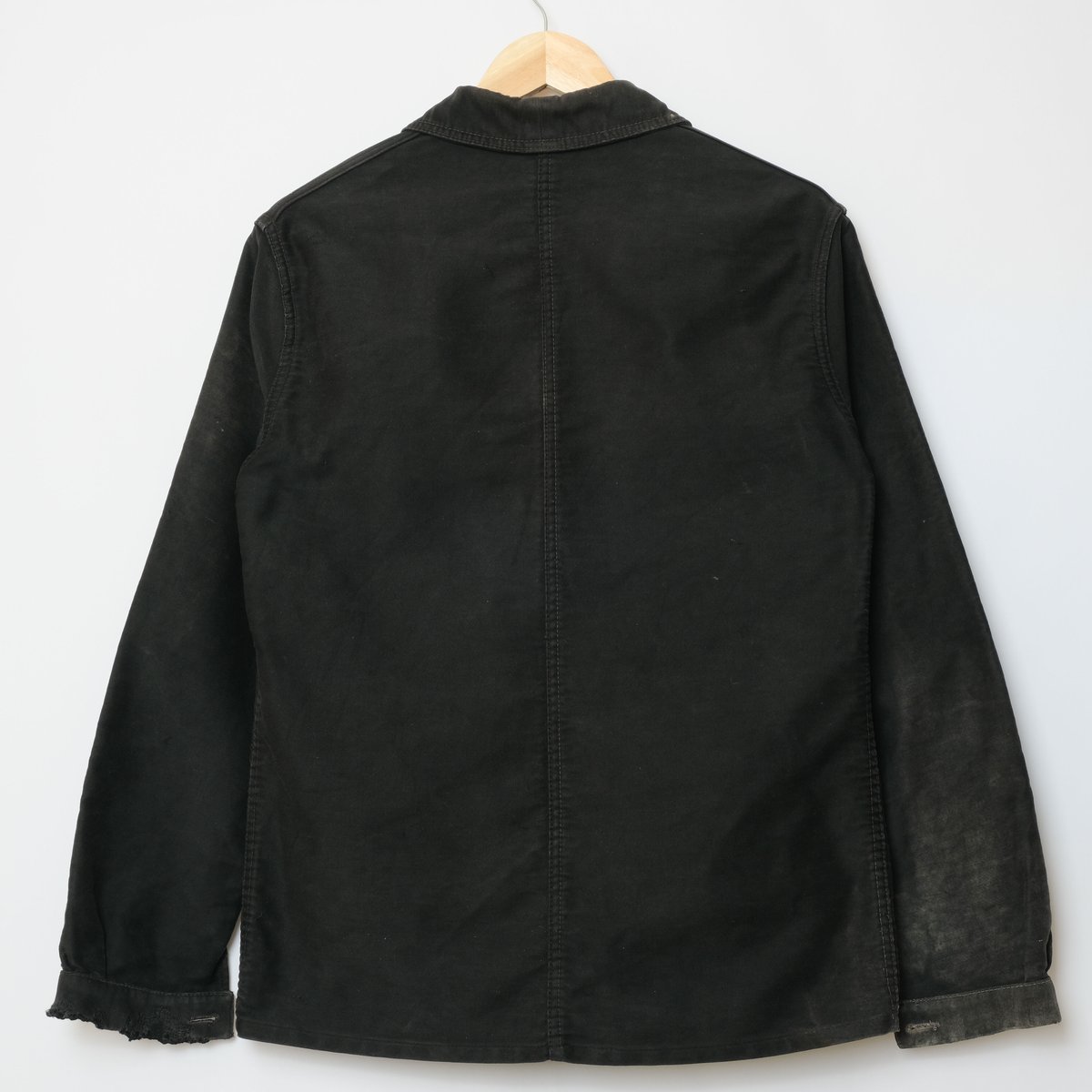 【サイズ54】50s モンサンミッシェル ブラックモールスキン ワークジャケット 50's】French Vintage Black Moleskin Work Jacket Size.50 