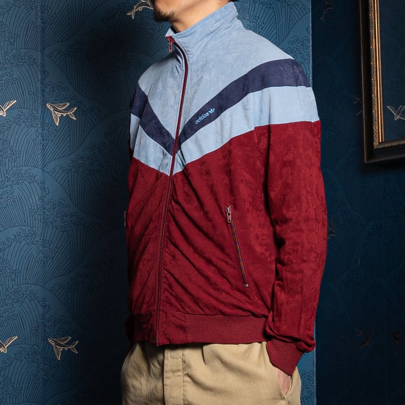 80s Vintage adidas Velours Track Jacket Bordeau