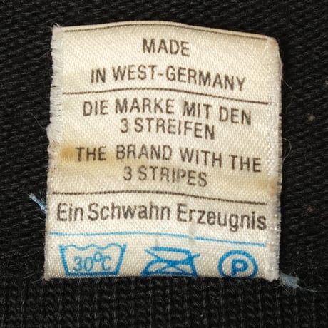 70-80s Vintage adidas  EIN SCHWAHN Button Knit Jacket Black (Made in West Germany)