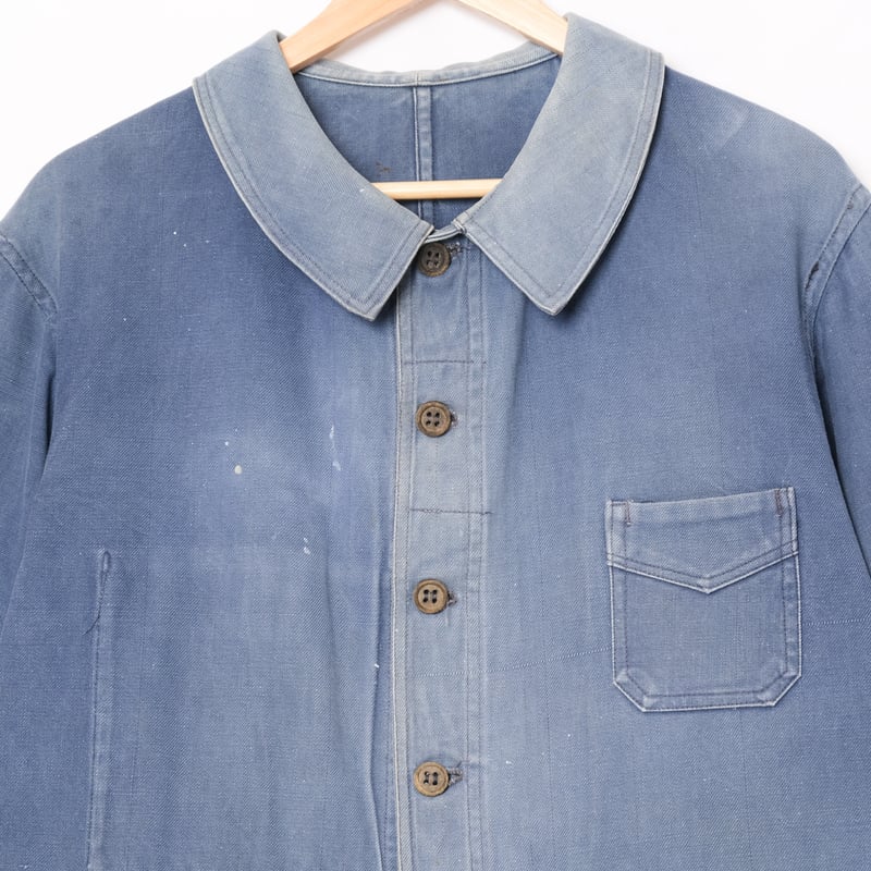 30-40s Le Mont St Michel Blue Twill Jacket Woo