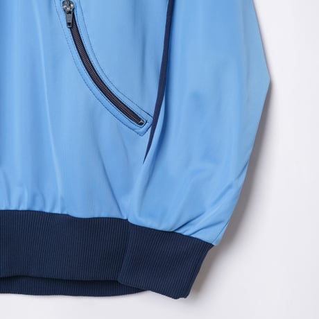 80s Vintage adidas Track Jacket Curve Pocket Light Blue × Navy (Made in Hungaria)