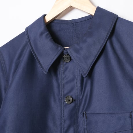 40s France Vintage Adolphe Lafont Blue Moleskin Work Jacket Dead Stock