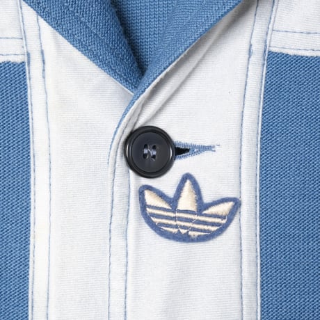 70-80s Vintage adidas Button Knit Jacket Blue Grey (Made in West Germany)
