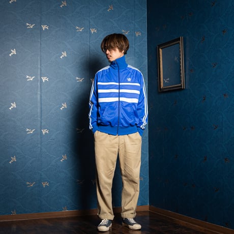 70-80s Vintage adidas Track Jacket Model First Blue × White (Made in England)
