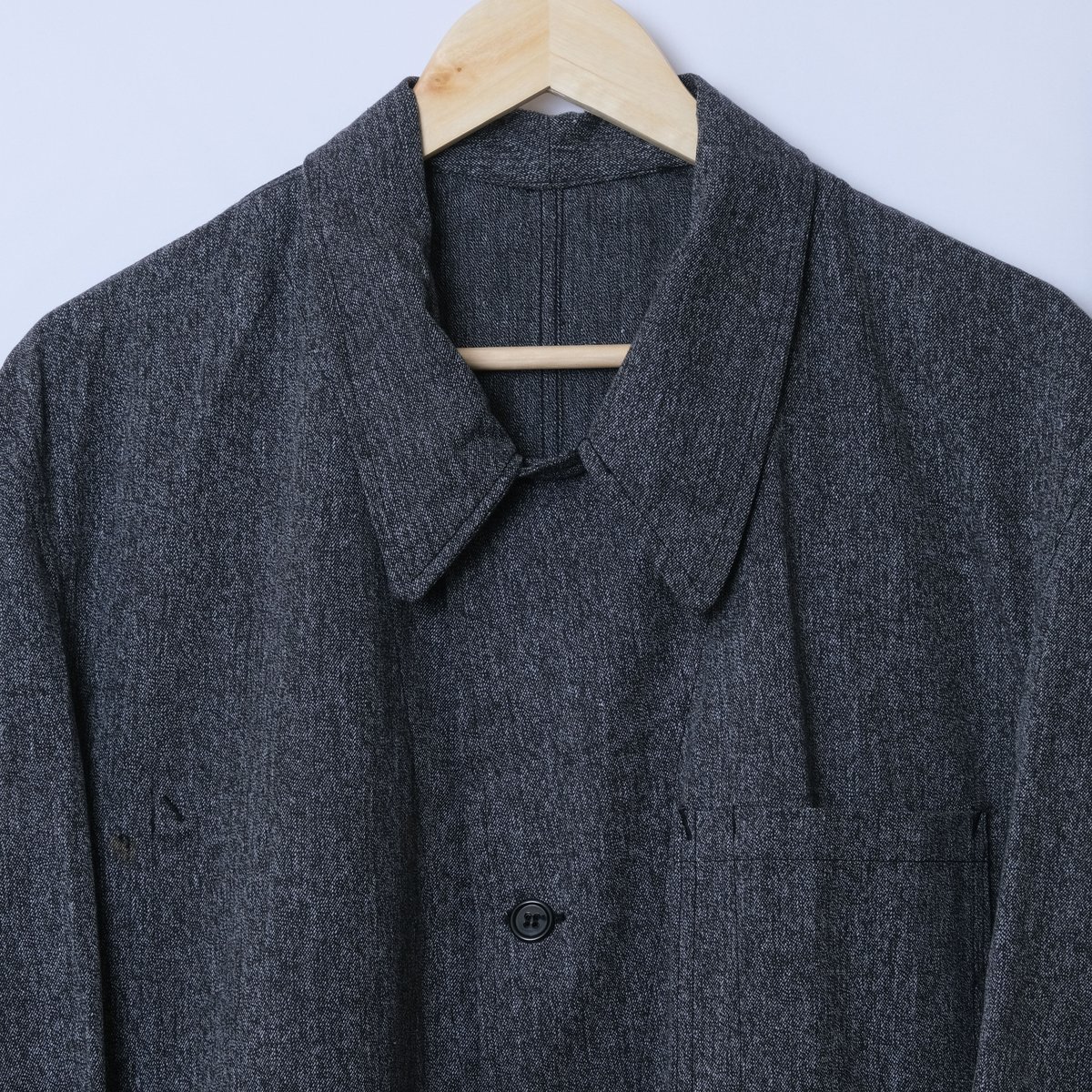 40-50s French Army Black Chambray Atelier Coat
