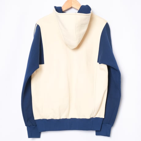 70-80s Vintage adidas Ventex Hoodie Ivory × Navy (Made in France)