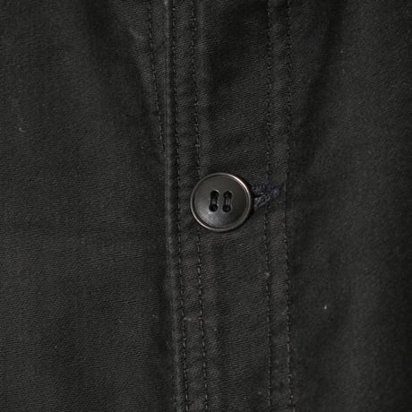 40-50s  France Vintage Le Mont St Vincent Black Moleskin Jacket 4 Buttons