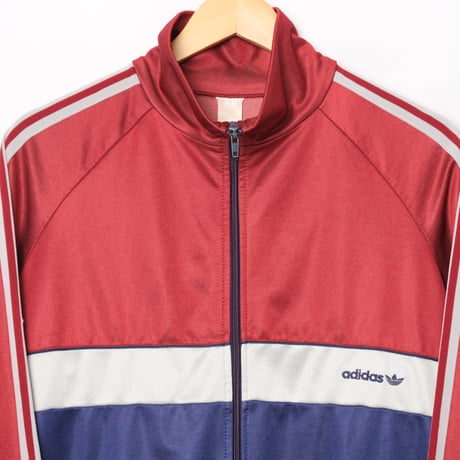 80s Vintage adidas Track Jacket Navy × Bordeaux × White (Made in Hungaria)
