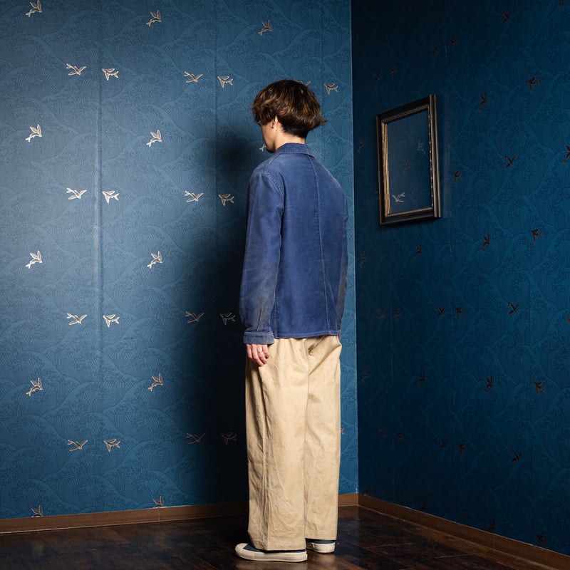 40s France Vintage Blue Moleskin Work Jacket | 40s France Vintage Blue Moleskin Work Jacket |