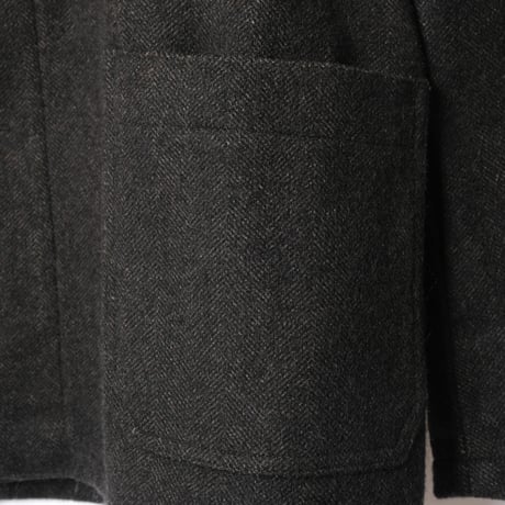 50-60s France Vintage Pascal Herringbone Wool Farmers Work Jacket