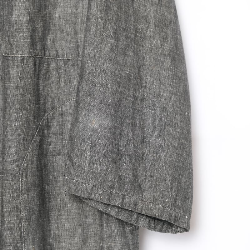 40s France Vintage Black Chambray Atelier Coat