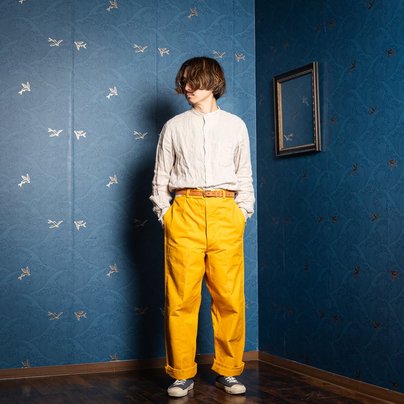 40-50s France Vintage SNCF Yellow Work Trousers