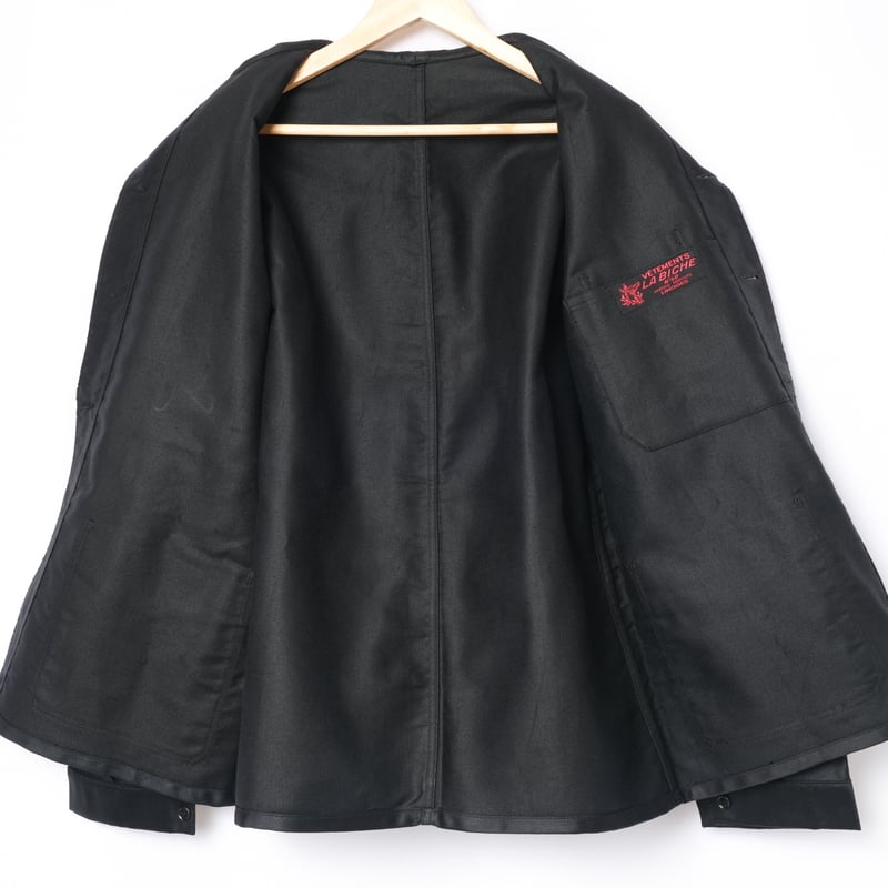 30-40s France Vintage LA BICHE Black Moleskin J 30-40s France Vintage LA BICHE Black Moleskin J