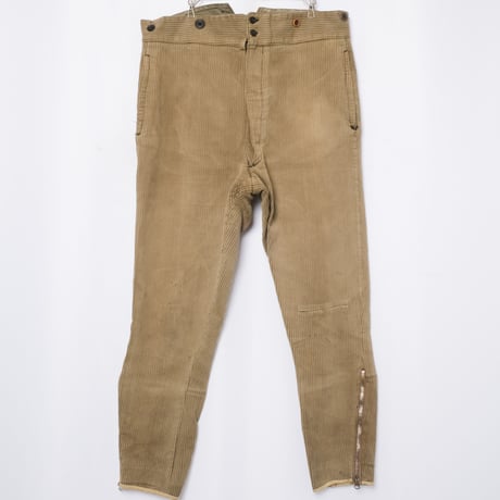 30-40s France Vintage  Cotton Pique Jodhpurs Trousers