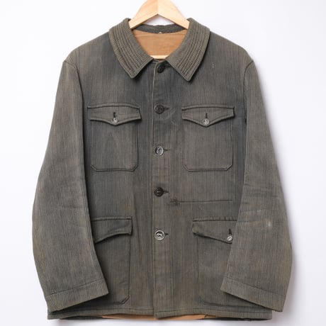 30-40s France Vintage EGAN Cotton Pique Hunting Jacket