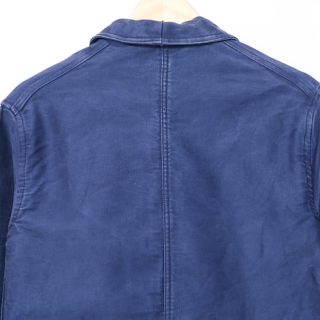 50-60s France Vintage Le Sans Pareil Blue Moleskin Jacket 1