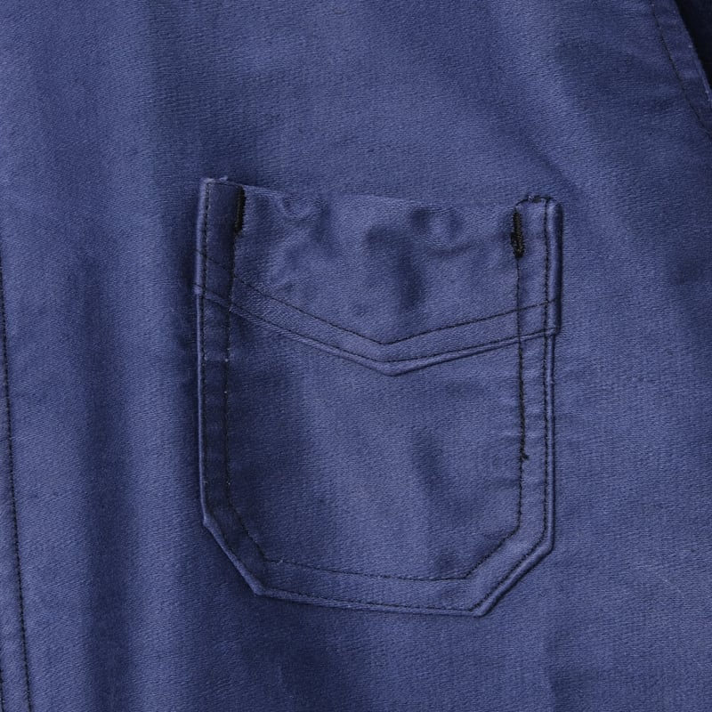 40-50s France Vintage L'ideal Blue Moleskin Wor