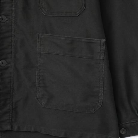 50-60s France Vintage Adolphe Lafont Black Moleskin Work Jacket