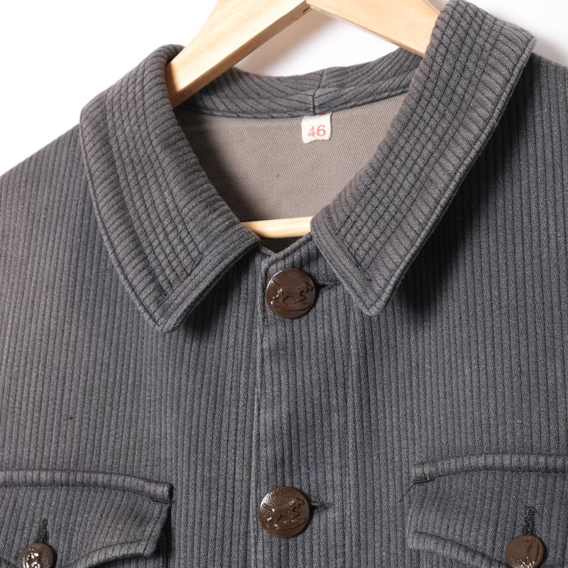 30’s ヨーロッパ ヴィンテージ ハンティング ピケ 50-60s France Vintage Unic D.F Gray Cotton Piqu