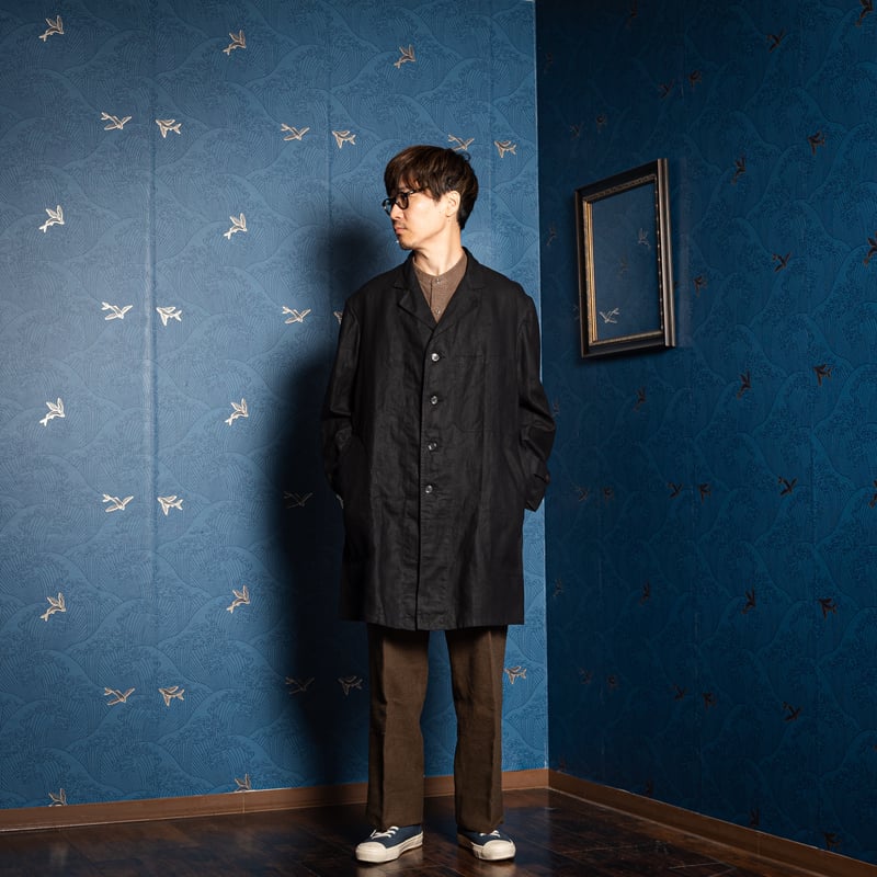 40s France Vintage Indigo Linen Maquignon Coat 40s France Vintage Indigo Linen Maquignon Coat